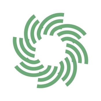 Abstract green curve circle line art frame isolated flat style design. vector