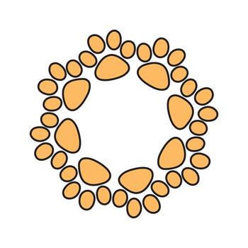 resumen naranja redondo circulo forma Arte marco aislado plano estilo diseño. vector