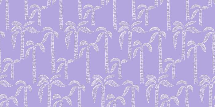 Palm tree pattern on lavender background vector