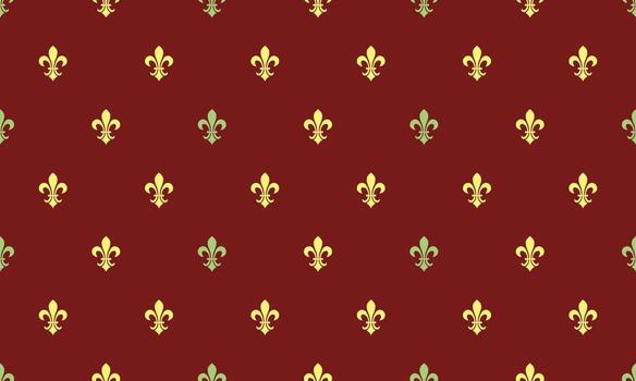 A pattern with fleur de lis on a red background vector