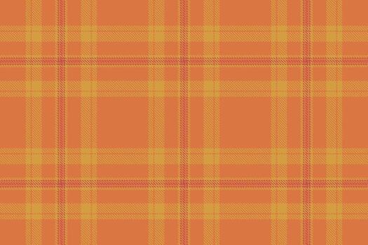 Warm plaid pattern. A modern tartan design with woven texture and orange hues. Use for backdrops, fabric design, or seasonal themes. Versatile and eyecatching. vector