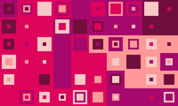 Vibrant abstract square pattern in pink and purple hues. Ideal for website backgrounds, presentations, or modern design projects. vector