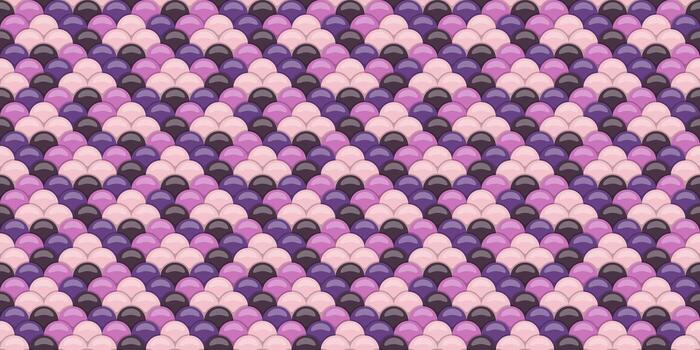 Abstract seamless pattern with overlapping scales in shades of pink and purple. Ideal for textile design, website backgrounds, or decorative projects. vector