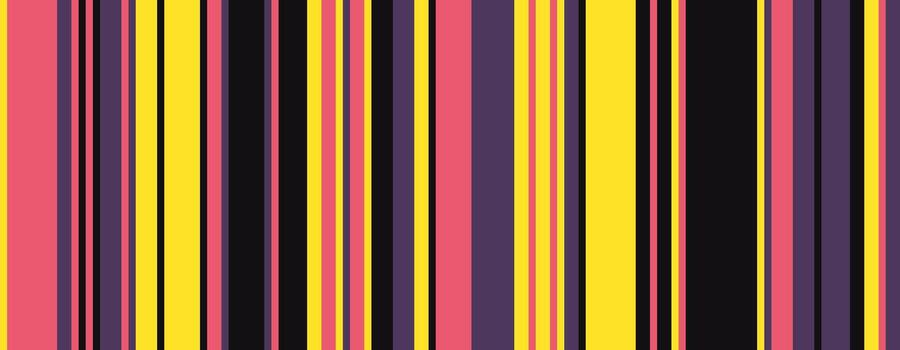 Vibrant vertical stripes in yellow, pink, purple black create a dynamic, modern design. Perfect for backgrounds, textiles, or web design, this bold pattern evokes energy and style. vector