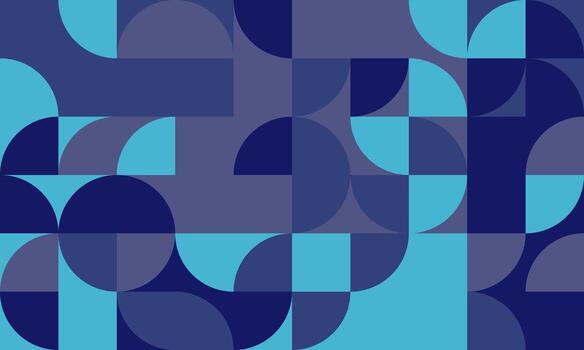 resumen geométrico antecedentes presentando un cautivador interacción de círculos y cuadrícula en sombras de azul. vector