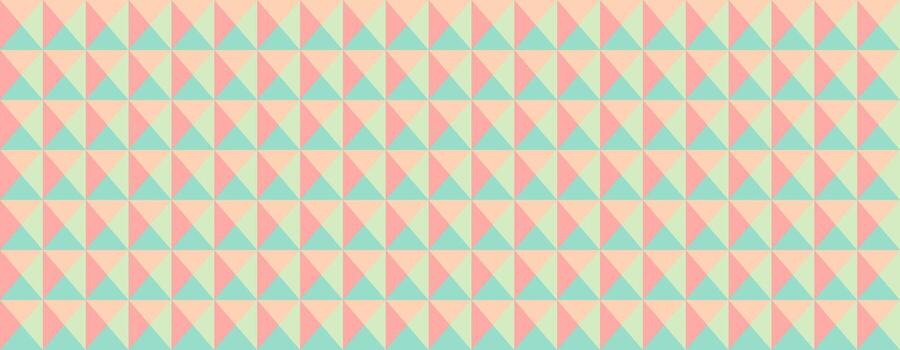 Abstract pastel geometric pattern. Repeating triangles in soft peach, mint, and cream create a calming, modern design ideal for website backgrounds, textiles, or branding. vector