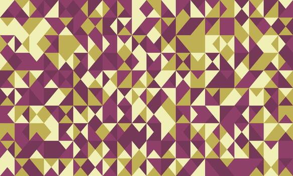 Abstract geometric background. A captivating mosaic of mustard yellow and burgundy triangles creates a dynamic, modern design. vector