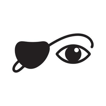 ojo parche clásico sólido diseño icono vector