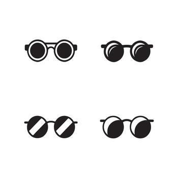Sunglasses Round Solid Stylish Bundle Set vector