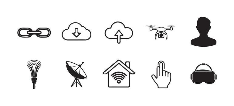 Modern technology icon set for digital and IT use vector