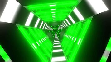 verde e bianca neon informatica triangolare fantascienza tunnel sfondo vj ciclo continuo nel 4k video
