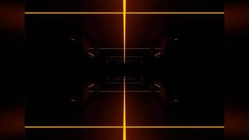 White and Orange Reverse Endless Mirrors Strobe Tunnel Background VJ Loop in 4K video