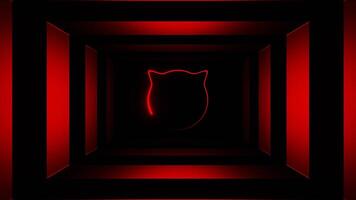 Red Strobe Cat Face Background VJ Loop in 4K video