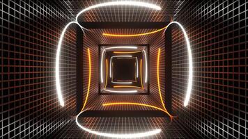 naranja y blanco neones circulo luces en cuadrado marcos antecedentes vj lazo en 4k video