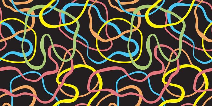 Seamless abstract pattern. Colorful wavy lines. Modern design template. vector