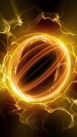 ett abstraktion av kosmisk energi. de illusorisk sfär spelar med ljus och vågor, betona de kreativitet och lockande mysterium av Plats. video