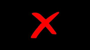 Red Cross Symbol, Icon As Delete, Remove, Fail-failure or Incorrect Answer Icon animation video
