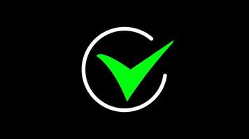 4k Check Tick Mark Icon Animation Check stock Animated Check Mark and Cross Symbols Brush Stroke pro video