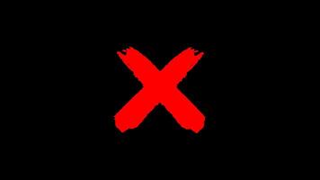 Animated hand drawn red cross with transparent background appears Cross, red, wrong free stock free video