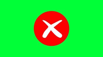 Red cross. Wrong symbol. Incorrect sign. Error in circle Wrong mark red cross sign animation free video