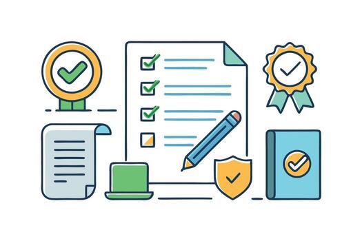 Trustworthy verified checkmark icons symbolizing approval and validation in business and security concepts icon set vector