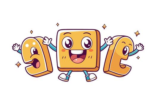 Cartoon style child character with a cheerful expression and fun background, vibrant and positive design for playful content vector