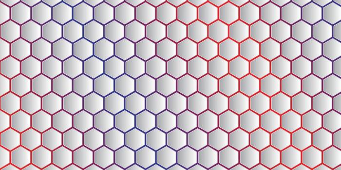 Gradient Hexagon Grid with Blue to Red Transition vector