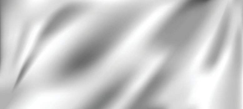 Luxury liquid silver texture with smooth flowing waves. Metallic gradient on wavy curve surface. Glossy reflective mercury or chrome material. Silver material vector