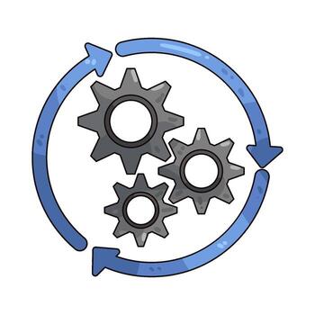 Gears Rotating in a Cycle Illustration vector