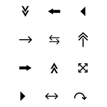 plano flecha icono colocar. firmar y símbolo colocar. vector