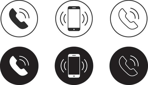 call vibration icons set. Ringing phone simple icon sign. connecting remotely sign. Vibration alert in smartphone symbol. incoming communication alert vector