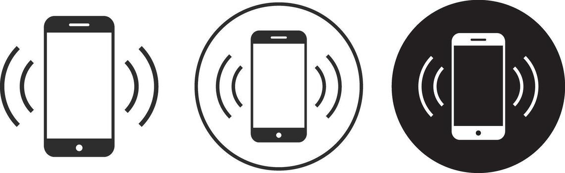 Mobile phone vibration icon set. Ringing phone simple icon sign. connecting remotely sign. Vibration alert in smartphone symbol. incoming communication alert. vector