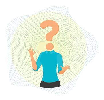 Anonymous businessman With Question Mark Head Expressing Confusion And Curiosity. vector