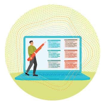 Prioritize important task, project management software or planner concept. vector