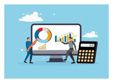 Data analysis and visualization tools vector