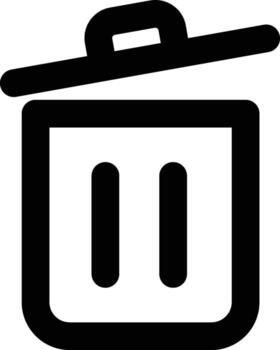 Trash Bin UI Icon Minimalist Delete trash bin icon in clean style Perfect for apps, websites, and user interface vector