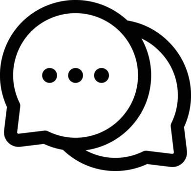 Chat Conversation UI Icon Minimalist Two chat bubble icon symbolizing conversation. Perfect for messaging, communication, and social media app vector