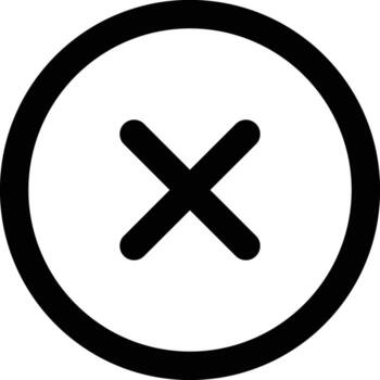 Close Button UI Icon Minimalist Simple X close icon in modern style. Great for app design, web projects, and digital interface vector