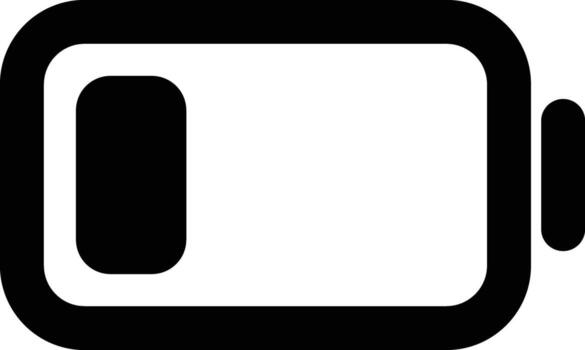 Battery Charge low about to die UI Icon Minimalist Simple battery icon for apps, devices, and energy theme vector