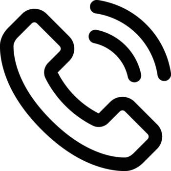 Phone Call UI Icon Minimalist Classic phone line icon for call apps and communication tool vector