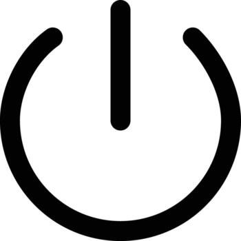 Power Button UI Icon Minimalist Power button line icon in clean style Great for apps, devices, and technology interface vector