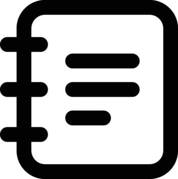 lista menú ui icono minimalista sencillo lista icono para notas, menús, y interfaz diseño vector