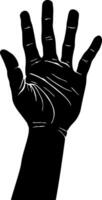 Black silhouette of a hand without a background. vector