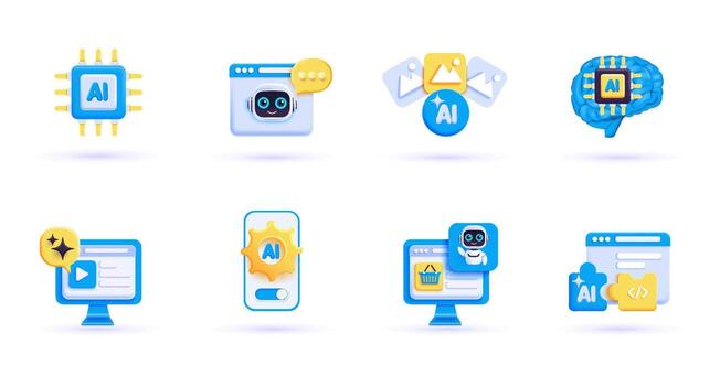 un conjunto de íconos representando varios dispositivos vector