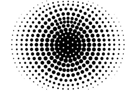 Stunning Black and White Circular Halftone Pattern, Expressive Graphic Design Element, Modern Abstract Art Background vector