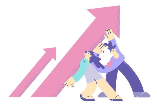 Professionals collaborating for success vector