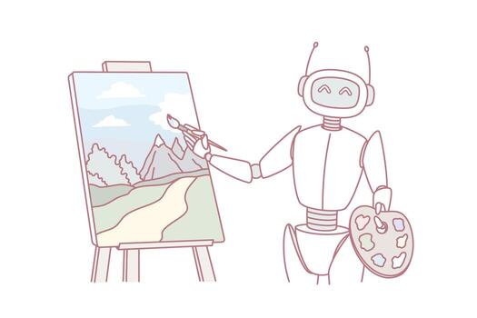 Robotic technologies in hobbies concept vector