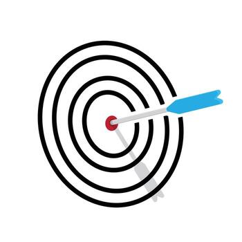 goal icon. management. target with an arrow pointing in the middle. manager, success. Mixed design style vector
