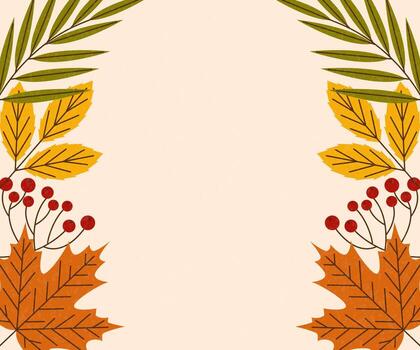 Autumn background with yellow, orange leaves and place for text. Nature Frame. Fall season background with copy space vector