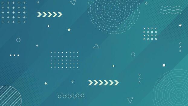 Abstract geometric background featuring minimal shapes and patterns on a blue gradient backdrop, ideal for digital design, presentation templates, and creative projects vector